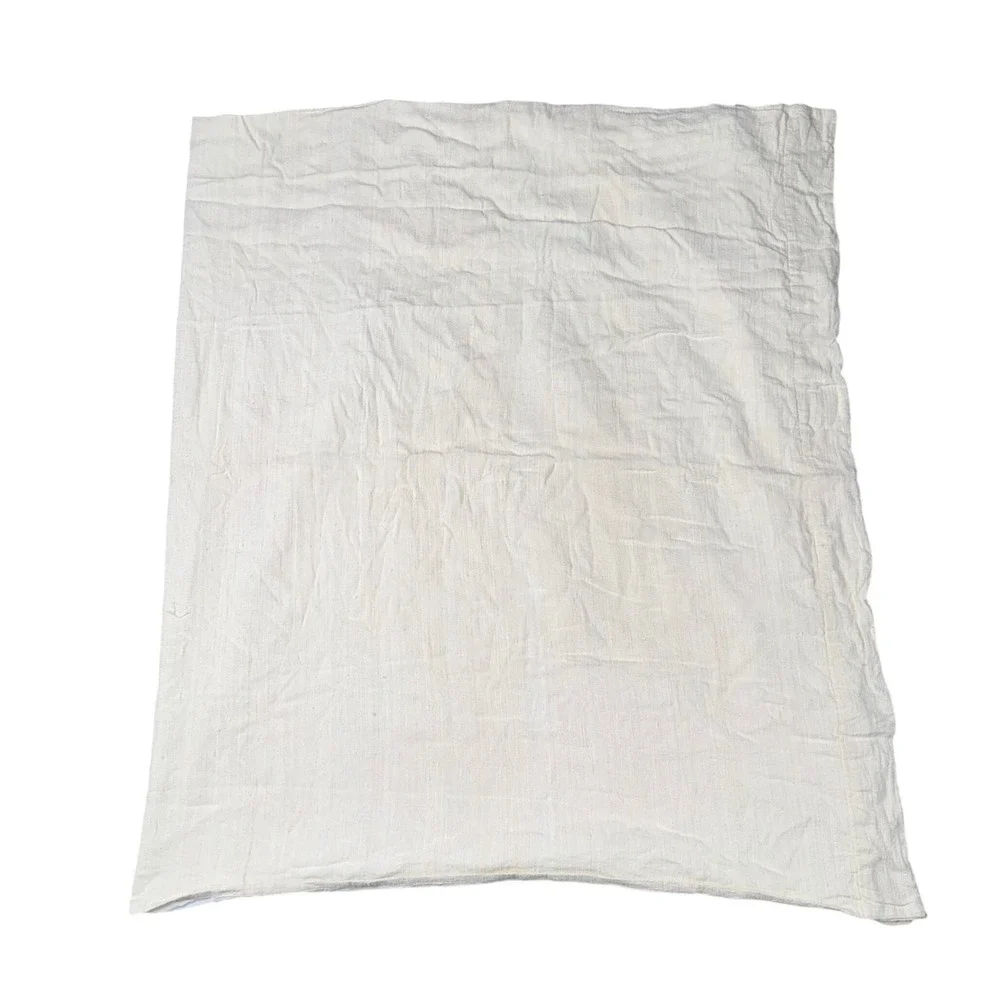 Quince Raw Silk Curtain Panel Pair 48x84 Off-White Excellent Cotton Lined Luxury